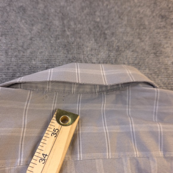 New Calvin Klein Shirt XL 17 17.5 34/35 All Season Stretch Gray Check - Picture 7 of 11